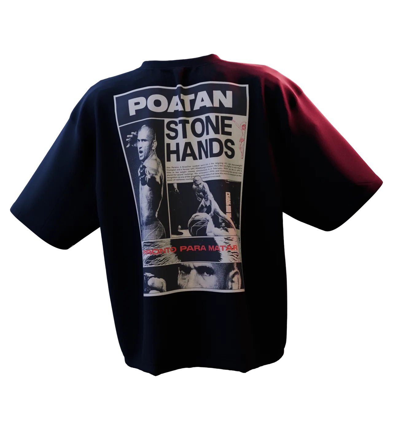Alex: Poatan oversized tee by 3rdEra, front view