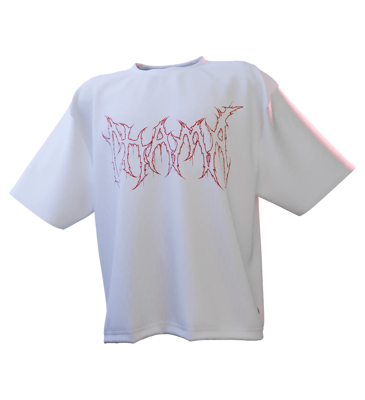 Chama-White oversized tee by 3rdEra, front view