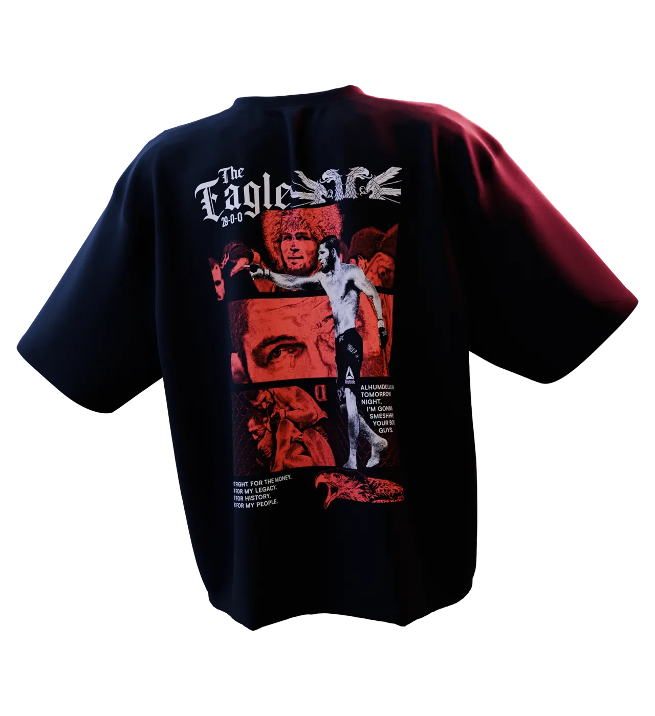 Khabib: The Eagle oversized tee by 3rdEra, front view