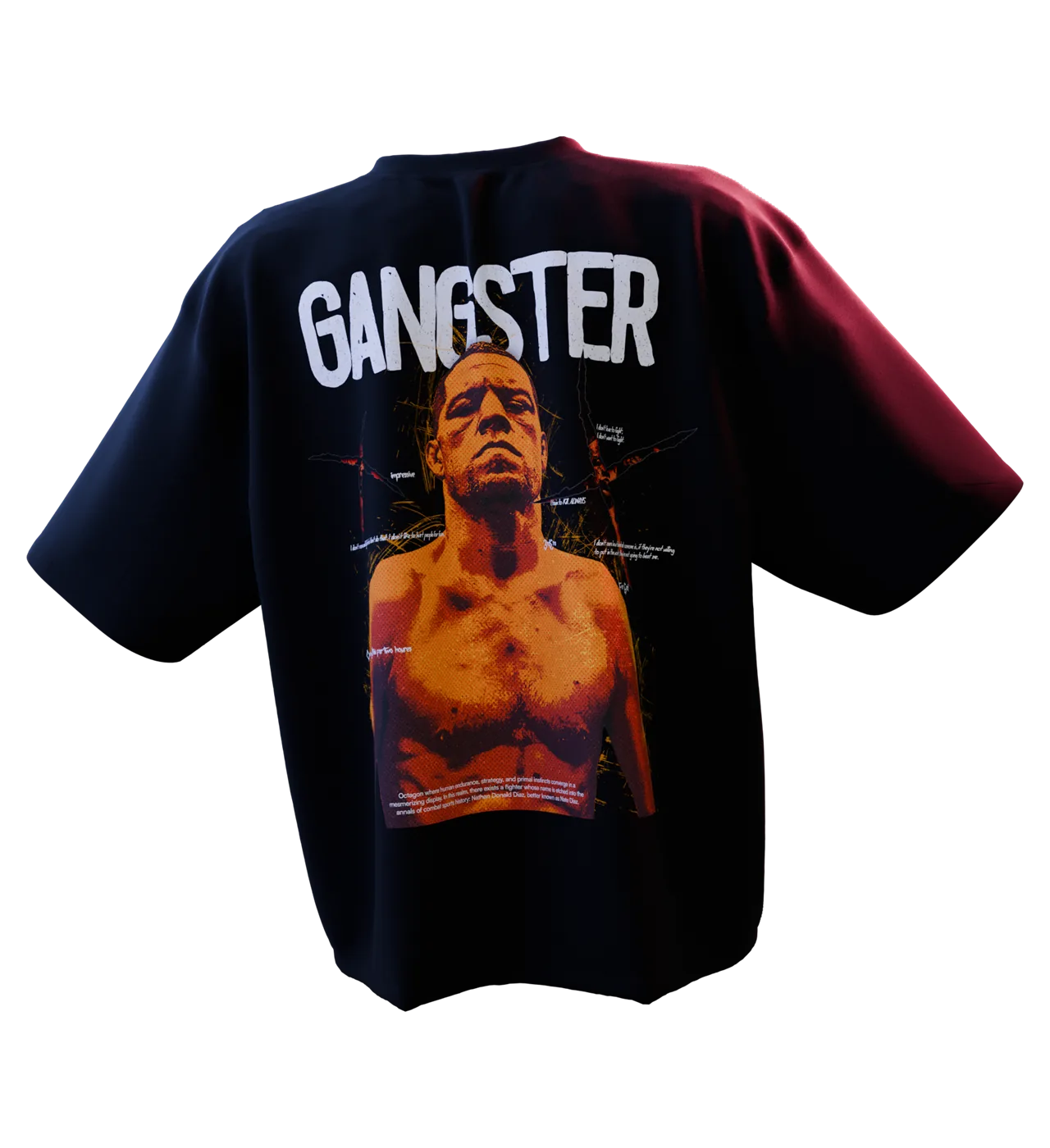 Nate Diaz oversized tee by 3rdEra, front view