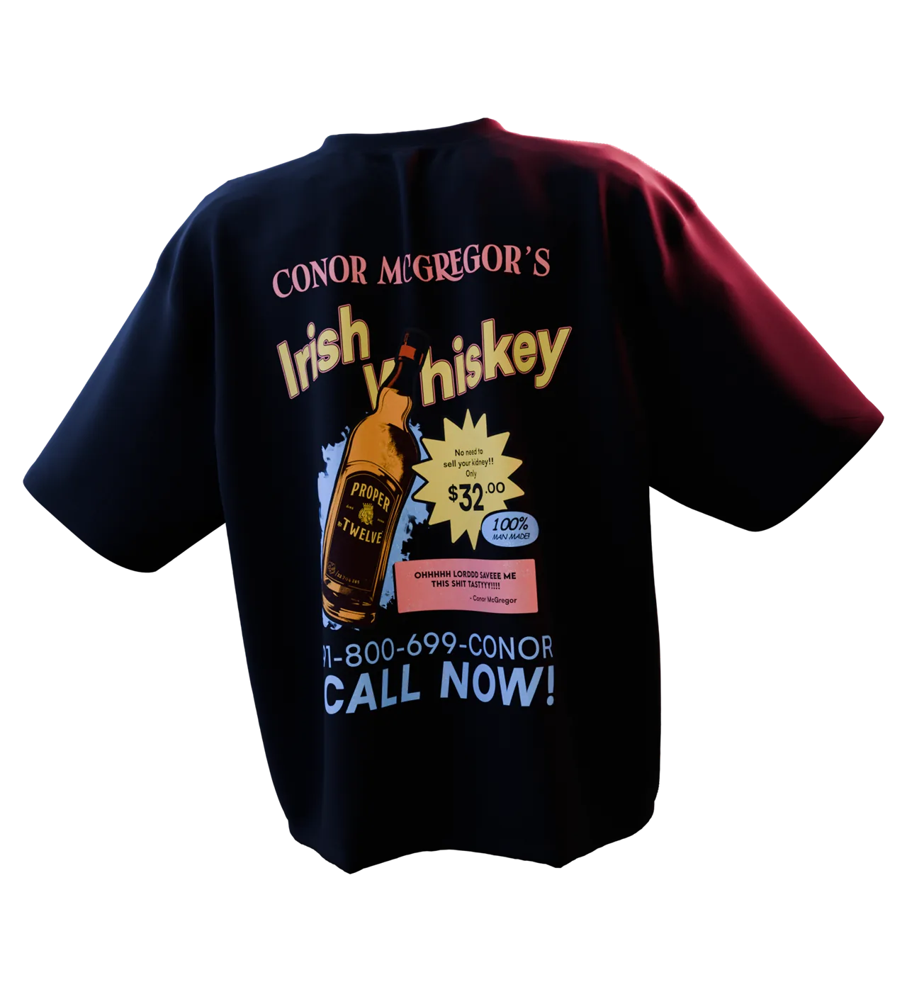 Conor: Whiskey oversized tee by 3rdEra, front view